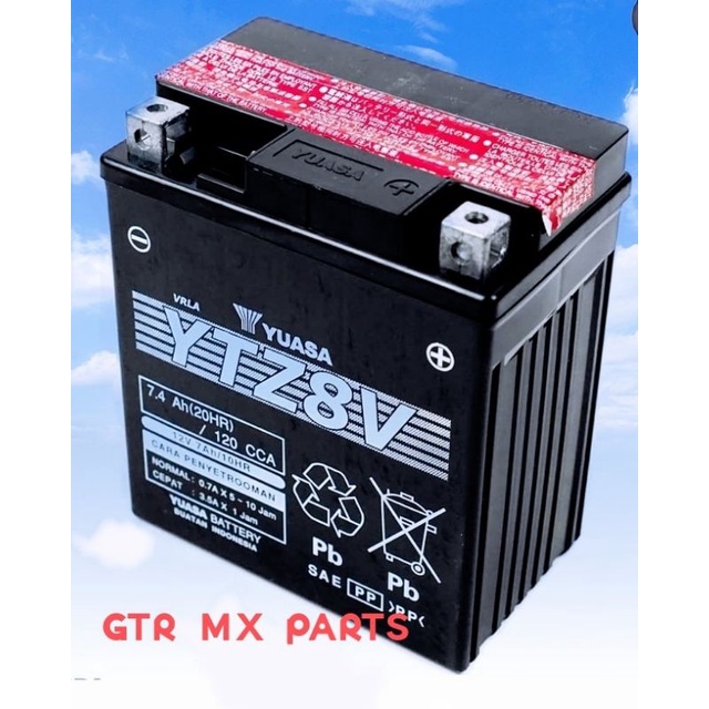 AKI YUASA YTZ8V FOR KLX XMAX 7.4AH