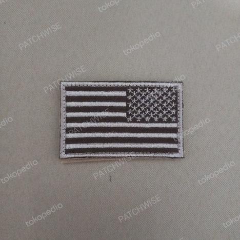 {{{{{{] Patch bordir bendera Amerika USA | US Flag reverse