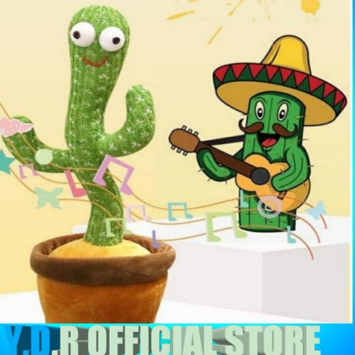 Bermutu MAINAN ANAK KAKTUS JOGET BICARA REKAM MENYANYI BONEKA GOYANG MENARI LED ORIGINAL TERMURAH CO