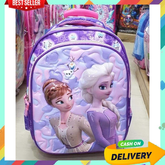 Tas Troli Anak Perempuan Tk Laki Sd Cewek Cowok Bag Multifungsi Ukuran Jumbo 3D Troley 3Dimensi Dist