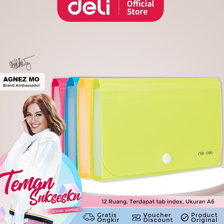 

6R0 Deli Expanding File A6 12 Pembagi dengan tab index untuk pengaturan yang lebih mudah E5561 6fleu