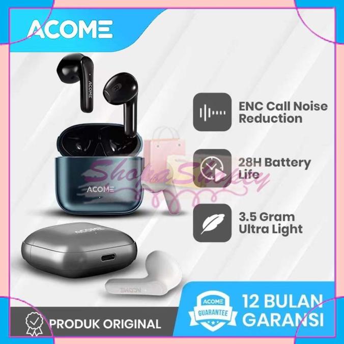 Terbaru Tws Bluetooth Acome Q1 Enc Call Noise Reduction Airdots Garansi Resmi