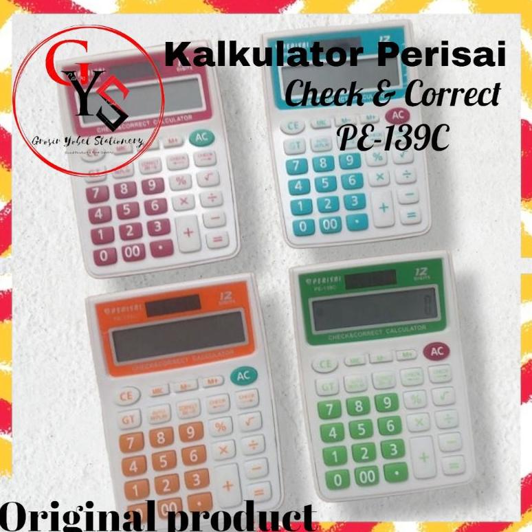 

Kalkulator 12 Digit Perisai PE-139C(PCS)/ Calculator Check & Correct/ORIGINAL