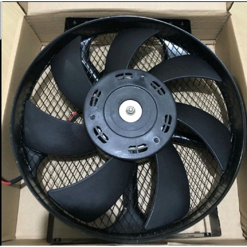 extra fan AC mobil universal 10" 12v rangka besi