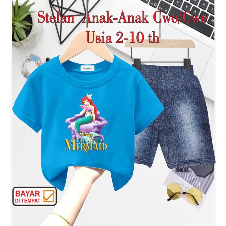((IB))SETELAN ANAK PEREMPUAN SEMI JEANS/MERM41D DIGITAL SABLON