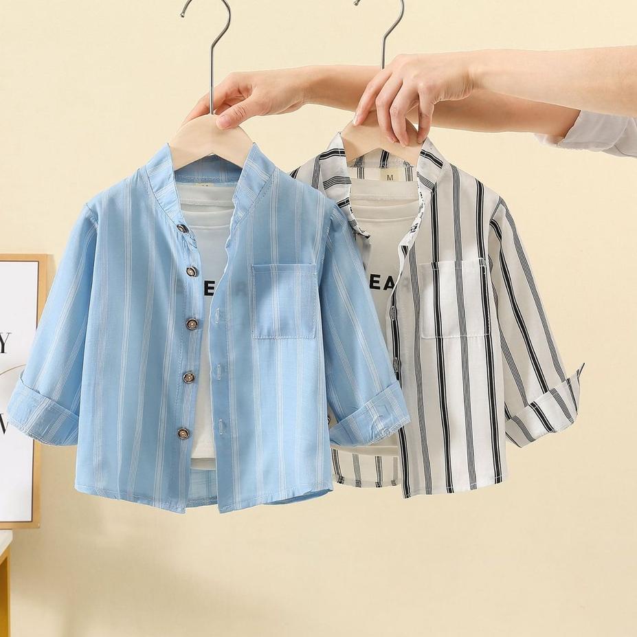 Terbaru.. heybaby ATASAN KEMEJA HEYBRO EBV tanpa dalaman Kemeja Bayi Anak Balita Laki-laki Lengan pa