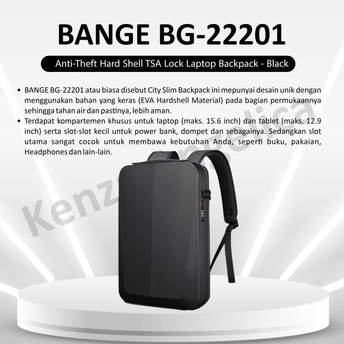 SALE BANGE BG-22201 - Anti-Theft Hard Shell TSA Lock Laptop Backpack Termurah