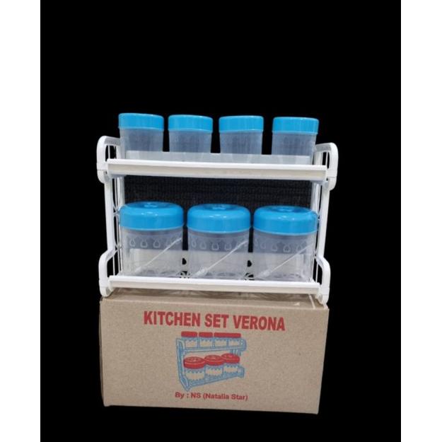 New KITCHEN SET VERONA SUSUN 2 (1pak isi Tempat Bumbu 3besar+Sendok Tempat Bumbu 4kecil)