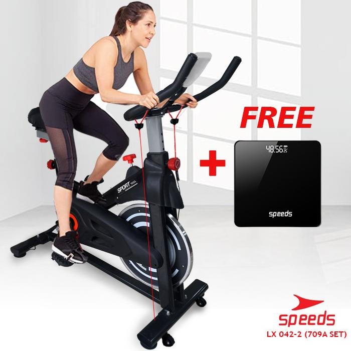 SPEEDS Sport Spinning Bike Sepeda Statis Olahraga Alat Olahraga Fitness/Gym Elliptical 042-2 (709 A)