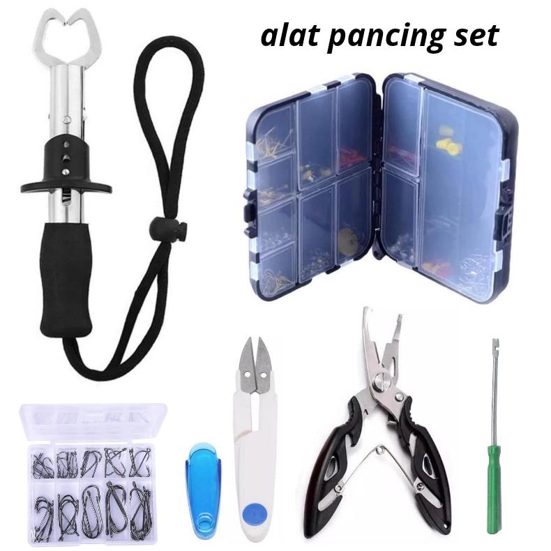 Peralatan mancing set tang kail pancing mata kail kotak kail handgrip mulut umpan ikan