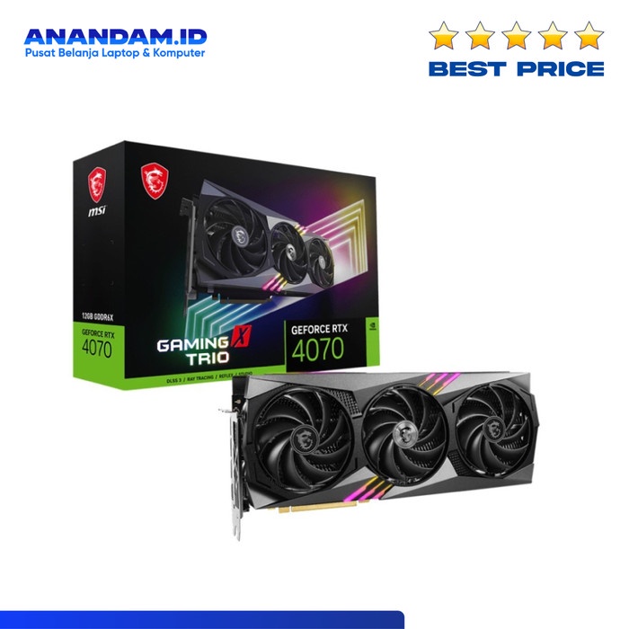 VGA MSI GeForce RTX 4070 GAMING X TRIO 12GB GDDR6X - 12G