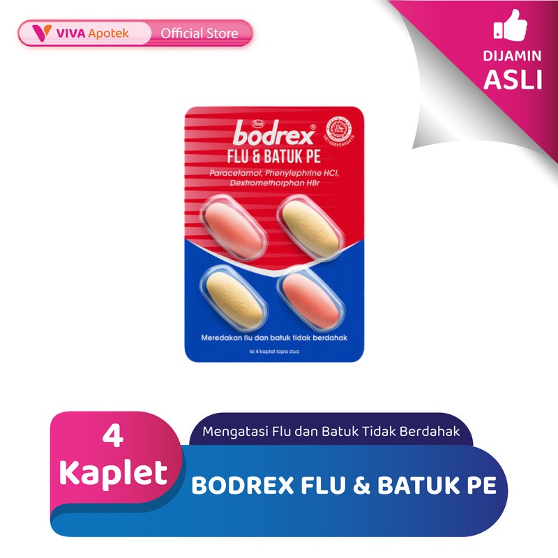 Bodrex Flu &amp; Batuk PE Meredakan Flu dan Batuk (4 Kaplet)