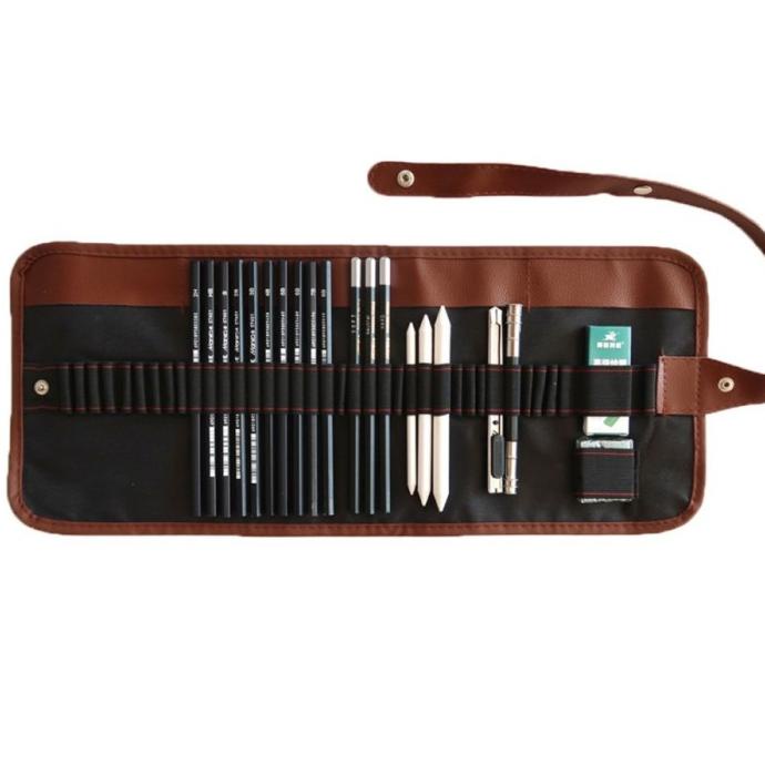 

Maries Sketching Pencil Roll Case Set / Set Pensil lukis