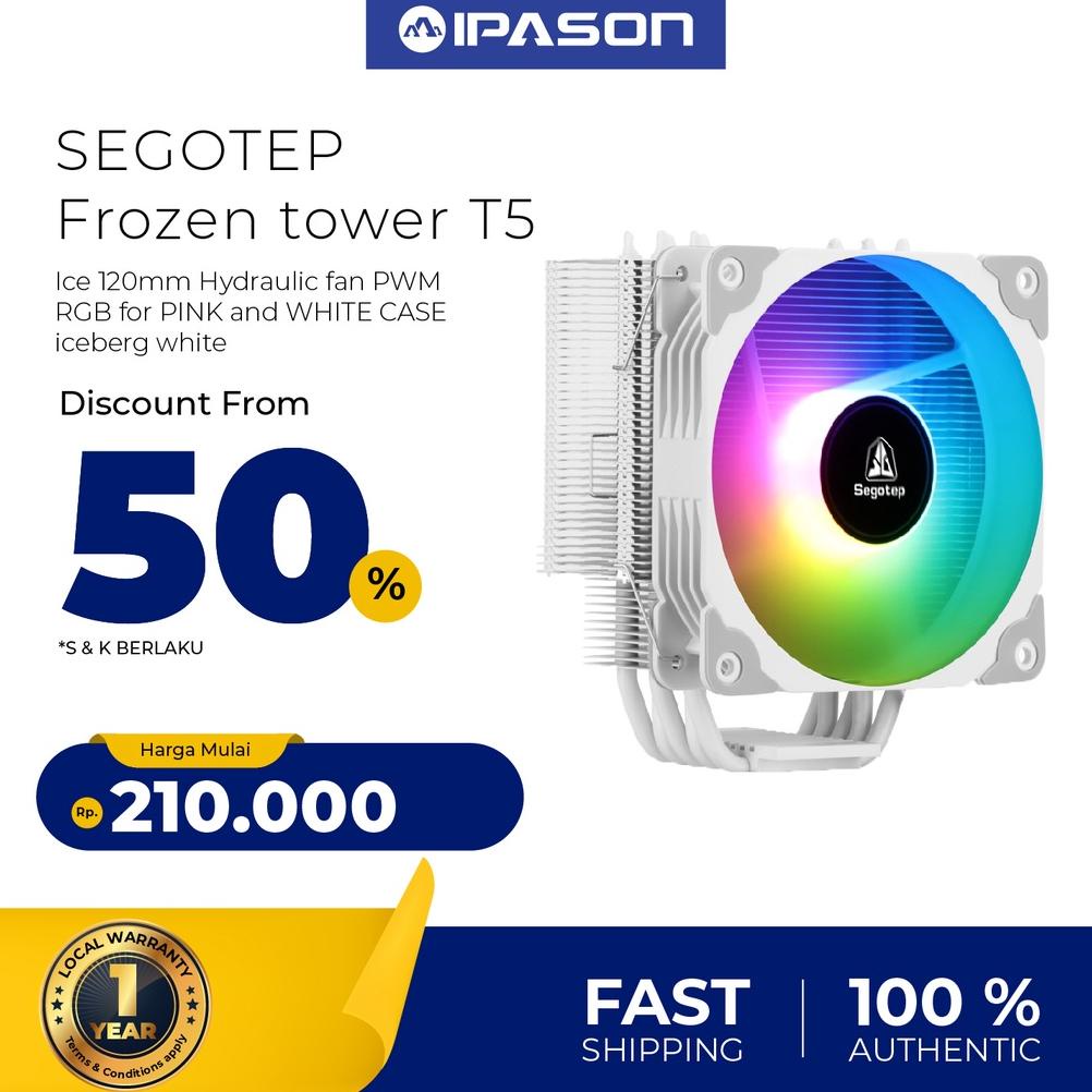 Segotep Frozen Tower T5 Ice 120Mm Hydraulic Fan Pwm Rgb For Pink And White Case Iceberg White