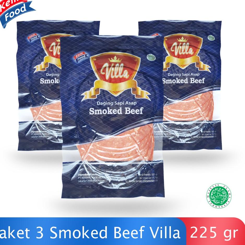 

️✔️✔️ Villa Paket 3 Pack Smoked Beef Premium - 225 gr grosir