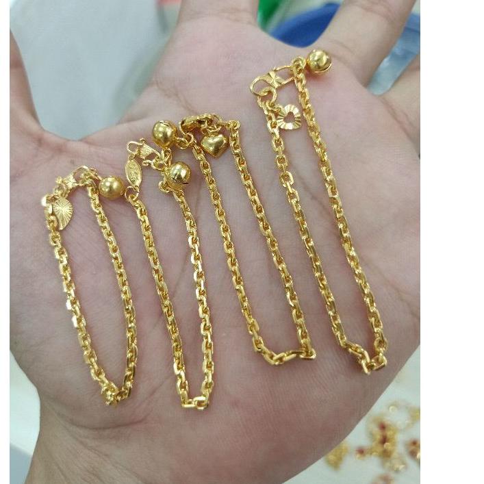 GROSIR GELANG NORI ANAK DAN BAYI SILVER PERAK 925 MURNI LAPIS MAS KUNING buruan