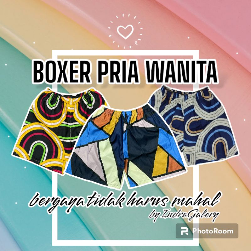 CELANA PENDEK BOXER PRIA WANITA DEWASA