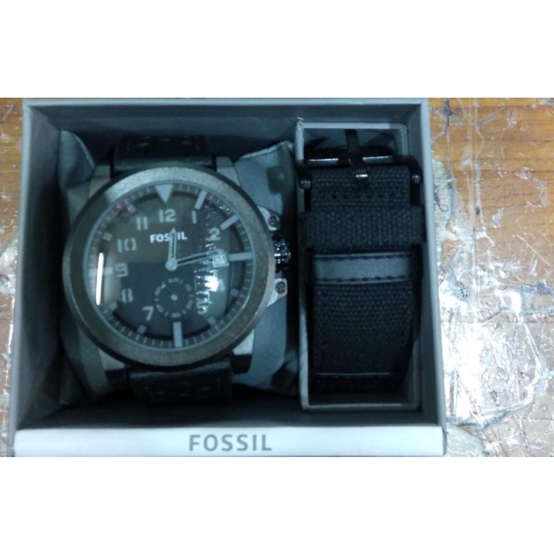 JAM TANGAN PRIA FSL CHRONO AKTIF TANGGAL AKTIF PLUS TALI KANVAS