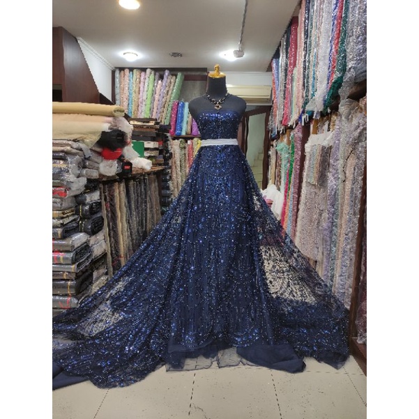 Kain Tile Ziad Nakad Sequin Dress Sapto Payet Navy