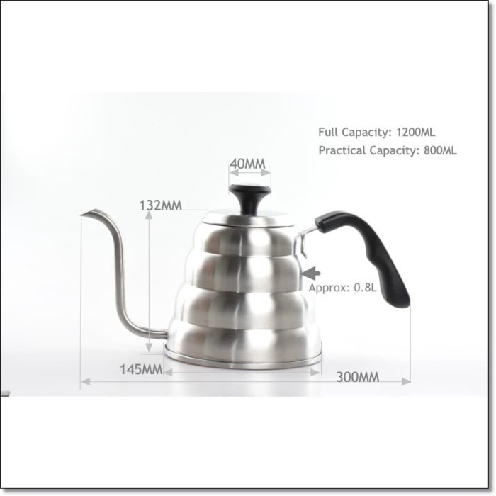 One Two Cups Coffee Maker Pot Drip Kettle Teko Barista 960ml - V60