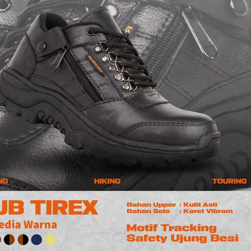 ✨SHOPEE MALL✨ SEPATU SAFETY KULIT ASLI PRIA SAFETY UJUNG BESI RESLETING SEPATU TRACKING HIKING RUBIC