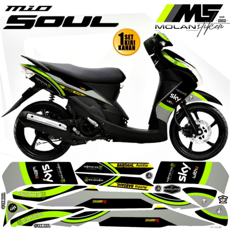 Decal Sticker Striping Variasi Mio Soul Karbu 2006-2012 Yamaha Racing MOTO GP Mio Soul 115-Mio Soul 