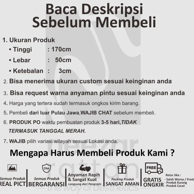 Sketsel 2 Pintu, Pembatas Penyekat Partisi Ruangan Rotan Non Cod