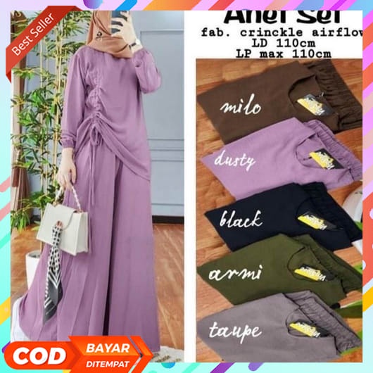 Terbaru!!!! One Set Fawnia Cardi Kekinian / Setelan Wanita Muslim / Pakaian Wanita Terbaru / Set Baj
