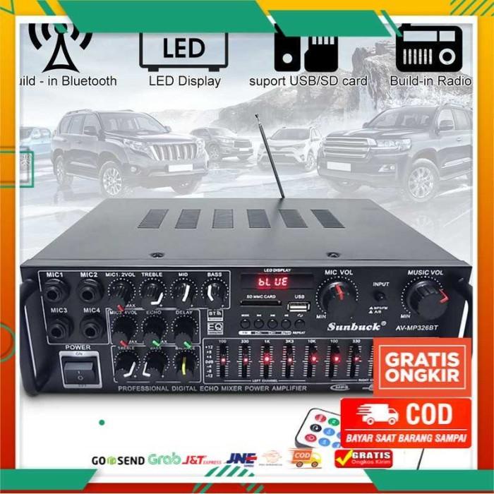 Terlaris Sunbuck Power Amplifier Ampli 2000W Watt Bluetooth Av-326Bt Murah