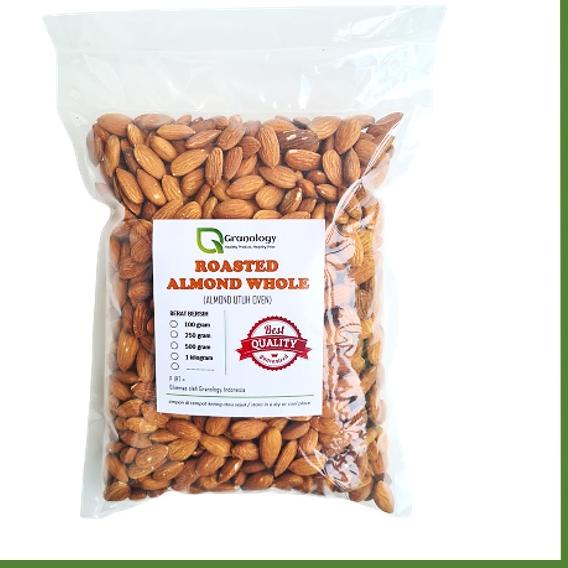

Diskon ⭐✔️ Roasted Almond Whole / Almond Utuh Panggang / Almond Panggang (1 Kilogram) by Granology