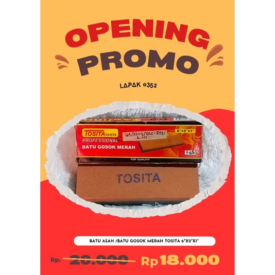 Batu gosok merah TOSITA, batu ungkal ,ungkal TOSITA