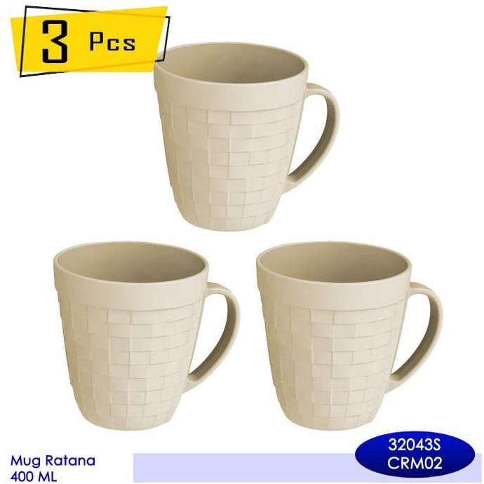 3 Pcs Gelas Melamin Seiv Ratana 400 ml - 32043S