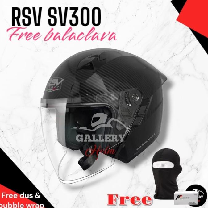 RSV SV300 CARBON GLOSSY DOUBLE VISOR | HELM HALF FACE | RSV