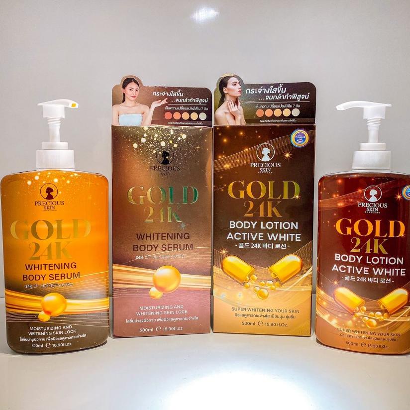 Gold 24K Body Whitening Serum &amp; Body Lotion Active White Thailand