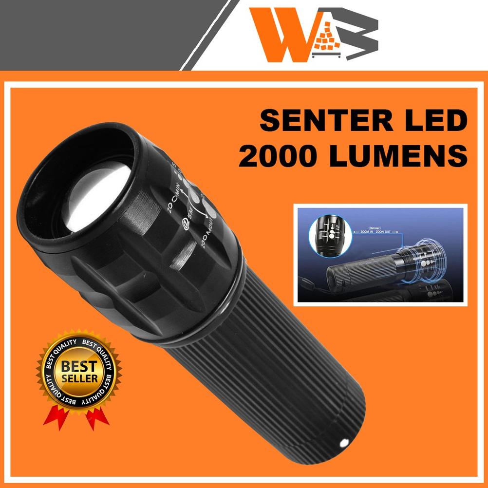 Lampu Senter Kepala Led Police Swat Super Terang Emergency Anti Air Mini Mancing Taffware  A42