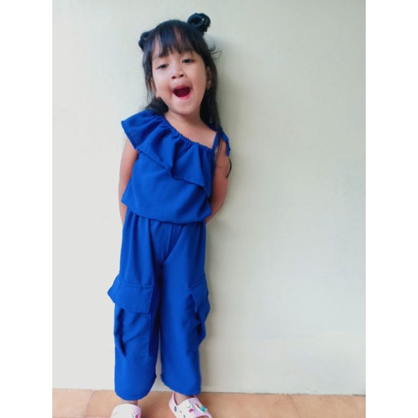 one set pakaian anak celana kulot cargo