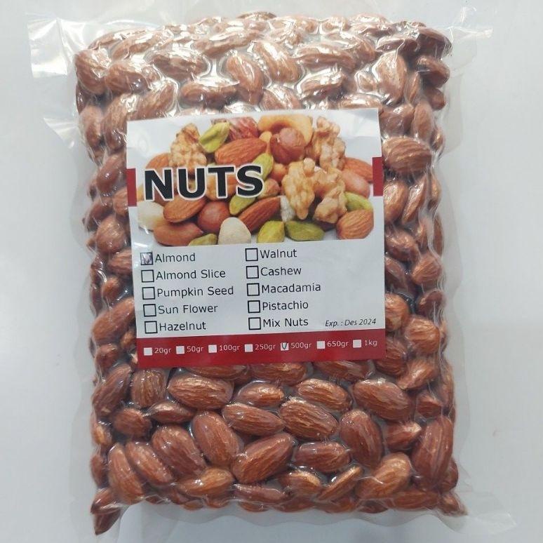 

Free Ongkir roasted almond kacang almond panggang 500gr