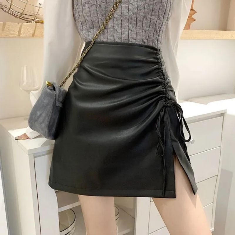 Rock Wanita Pu  Leather Syntetis Premium korea