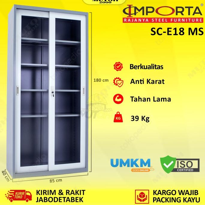 

Best Seller Importa Sc-E18 Bt/Ms Lemari Arsip Besi Pintu Sliding Kaca Limited Edition