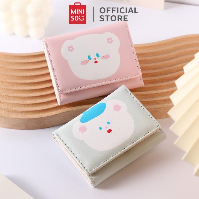 Tas Wanita Miniso Dompet Wanita Dompet Pendek Wanita Lipat Tiga Kapasitas Besar Pengiriman Cepat