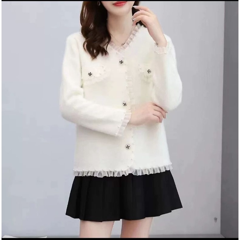 VN AERA FURRY BLAZER / PREMIUM OUTER CARDIGAN FUR KOREA BLAZER