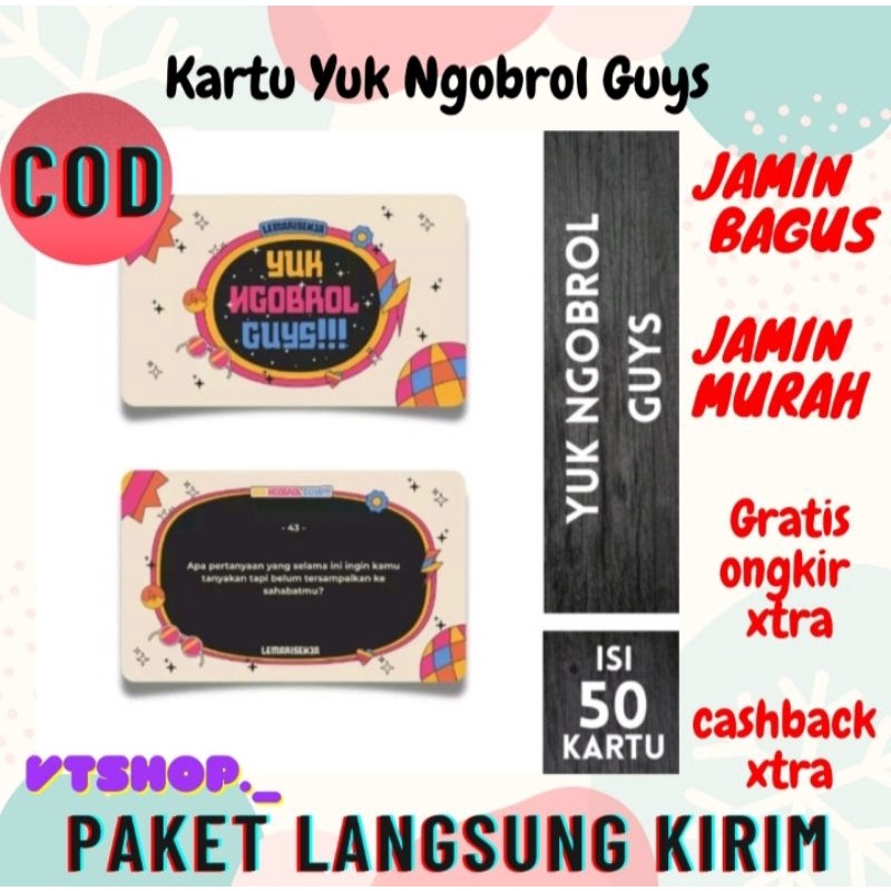 V856 - Kartu Permainan - Yuk Ngobrol Guys - kartu deep talk bareng teman terdekat card game seperti 