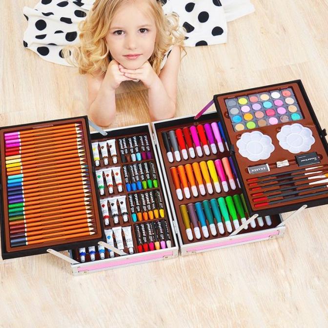 CRAYON ART SET / KOPER SET CRAYON MEWARNAI ANAK / ALAT LUKIS ANAK
