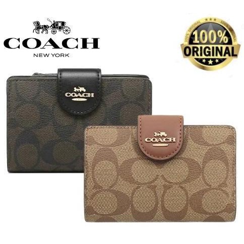 Trend (100% Original) Coach New Medium Wallet Logo With Corner Zip Limited Edition