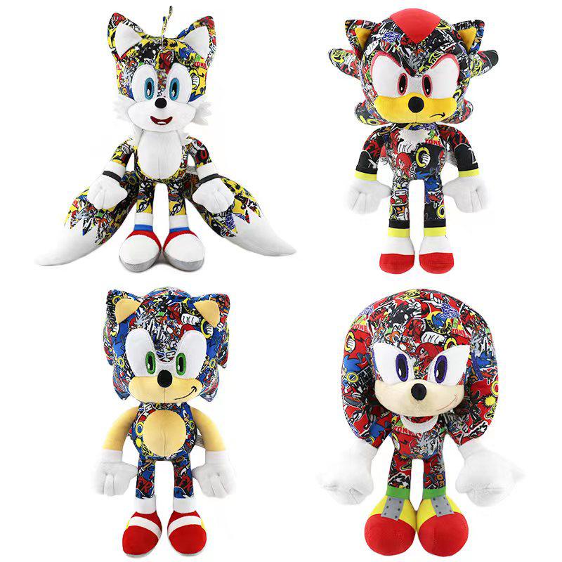 2023 Baru Sonic Vintage Polikromatik Cetak Mainan Mewah Pola Kartun Anime Permainan Boneka 30Cm
