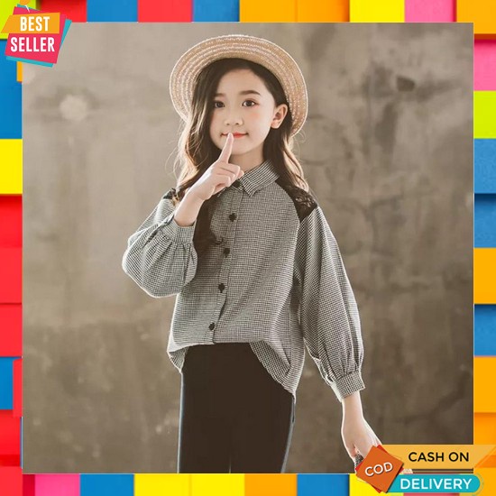 Blouse Anak Perempuan Baju Korea Style Umur 1 2 3 10 5 12 7 8 Tahun Atasan Cewek Import Lucu Pakaian