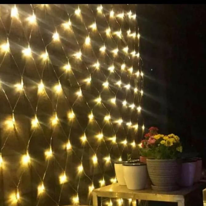 Lampu natal jaring 3x3 meter lampu hias jaring 3m lampu cafe jaring 3m