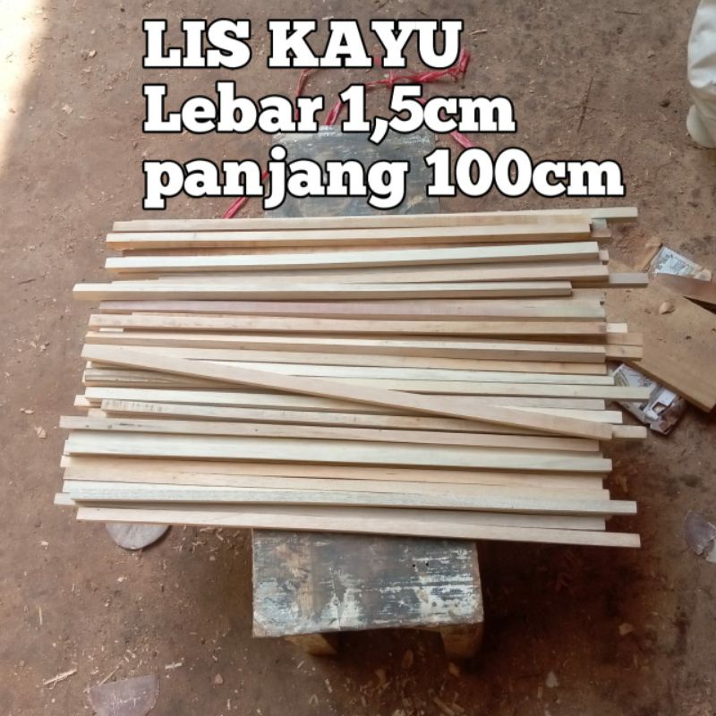 Lis kayu 100×1,5×1,5 stik kayu,bahan kayu mahoni,reng kayu jati