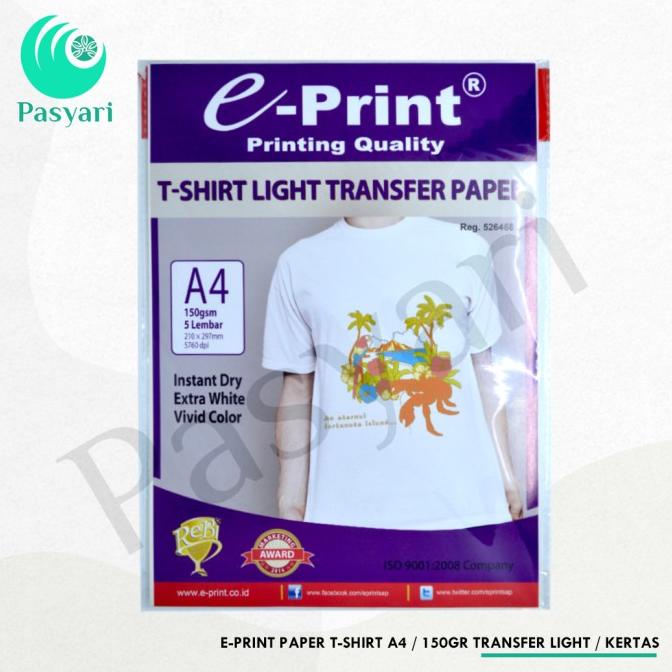 

E-Print Paper T-Shirt A4 / 150gr Transfer Light / kertas jen03
