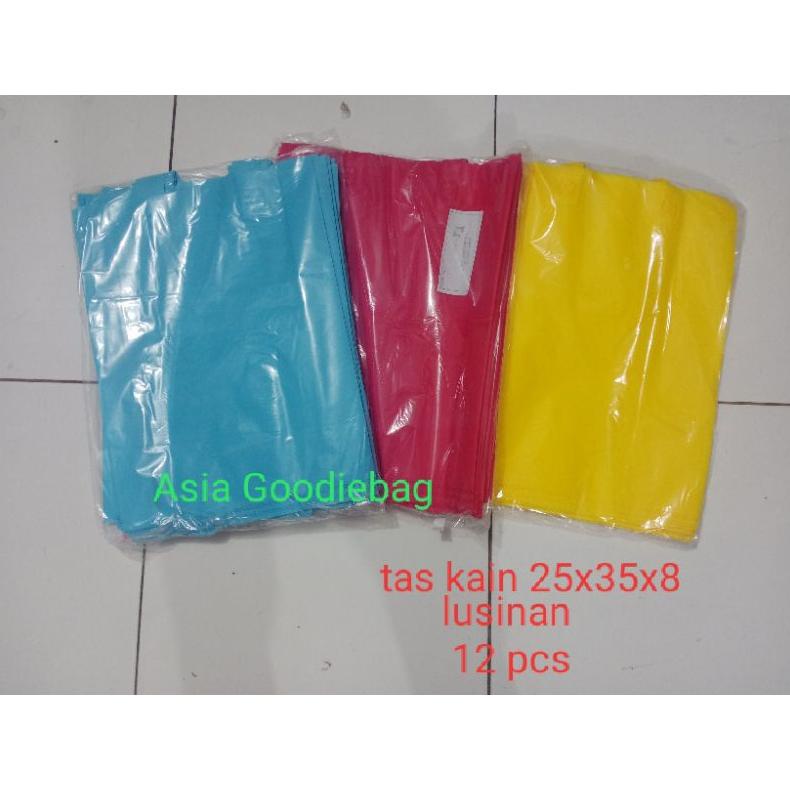 

Promo (12pcs)Tas kain lusinan uk 25x35x8 - tas murah meriah - Goodiebag spesial